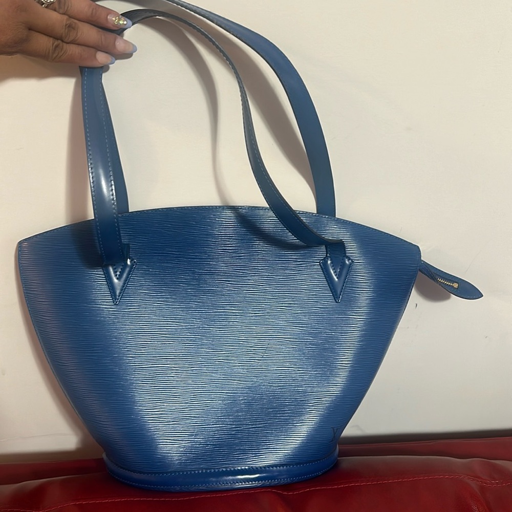 Authentic large blue Epi Louis Vuitton Saint- Jacques GM bag